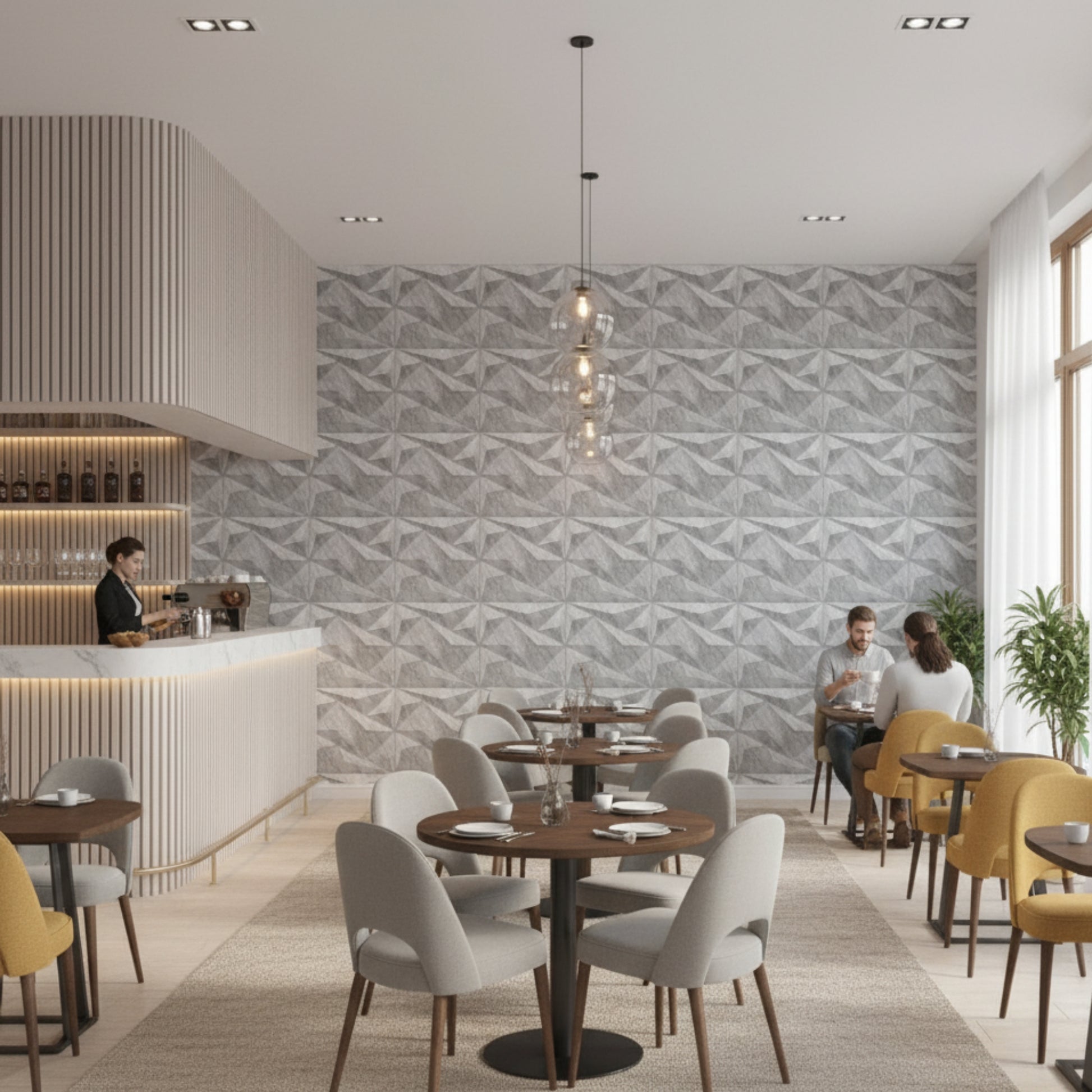 White Marble 3D Wall Panels Alps Design