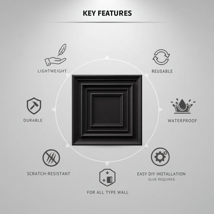 Matt Black 3D Wall Panels Accent Design2