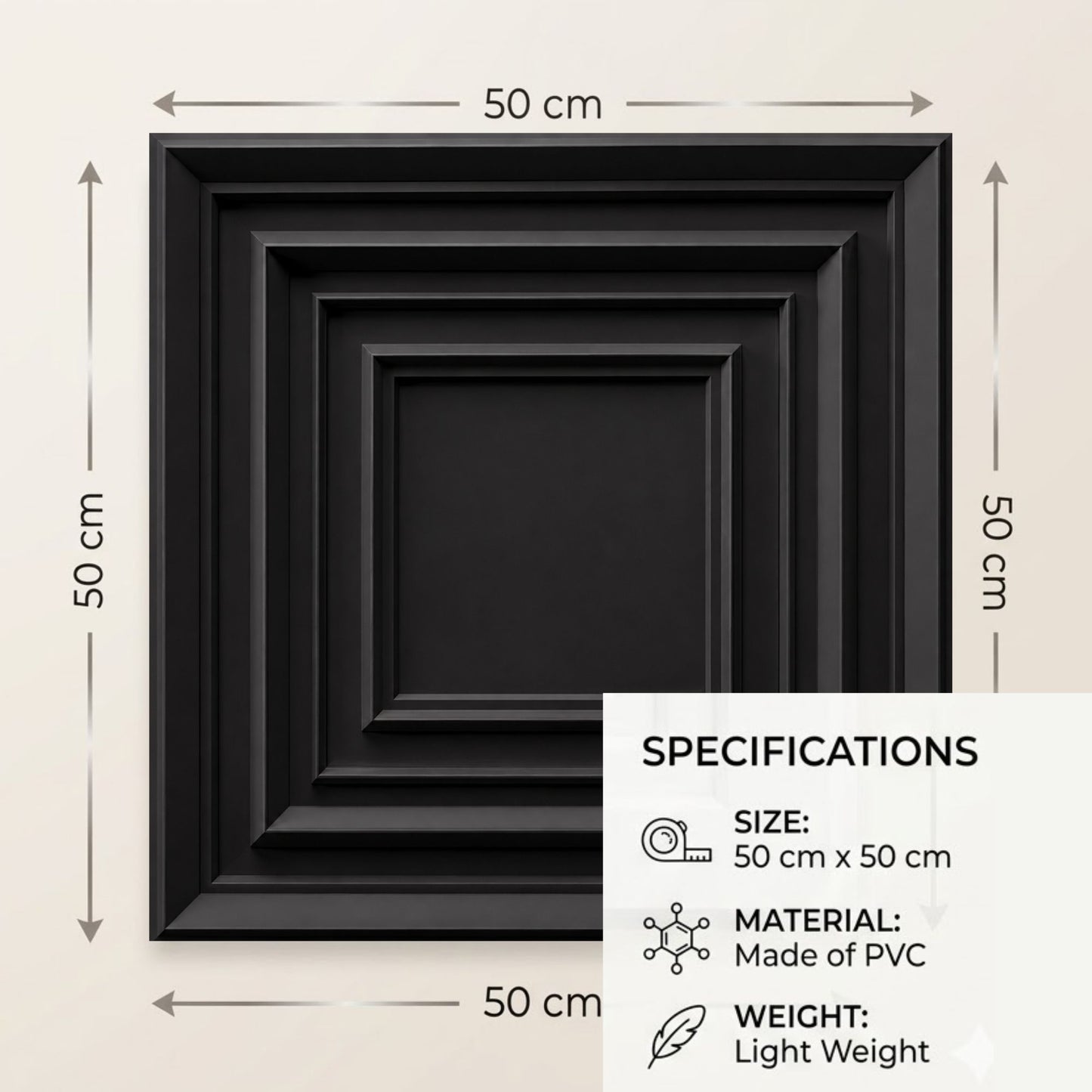 Matt Black 3D Wall Panels Accent Design3