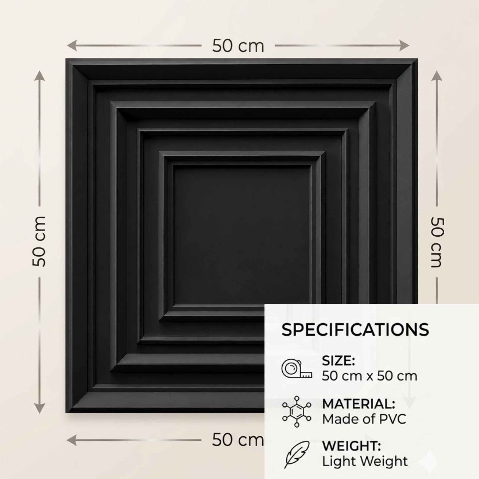 Matt Black 3D Wall Panels Accent Design3