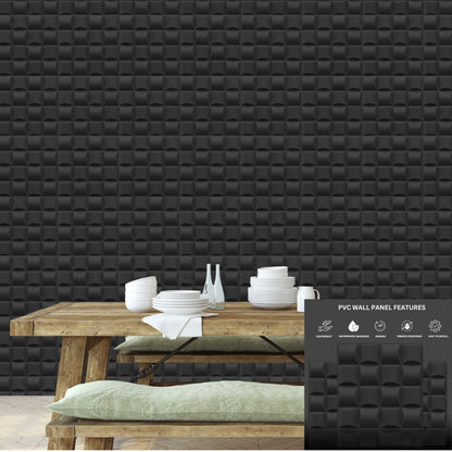Matt Back Block Design 3D Wall Panel View-1