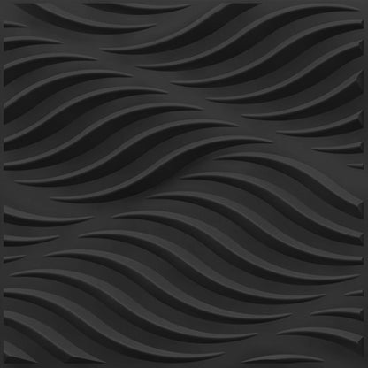 Matt Black 3D Wall Panels Swirl Design front