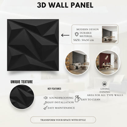 Matt Black 3D Wall Panels Alps Design-3