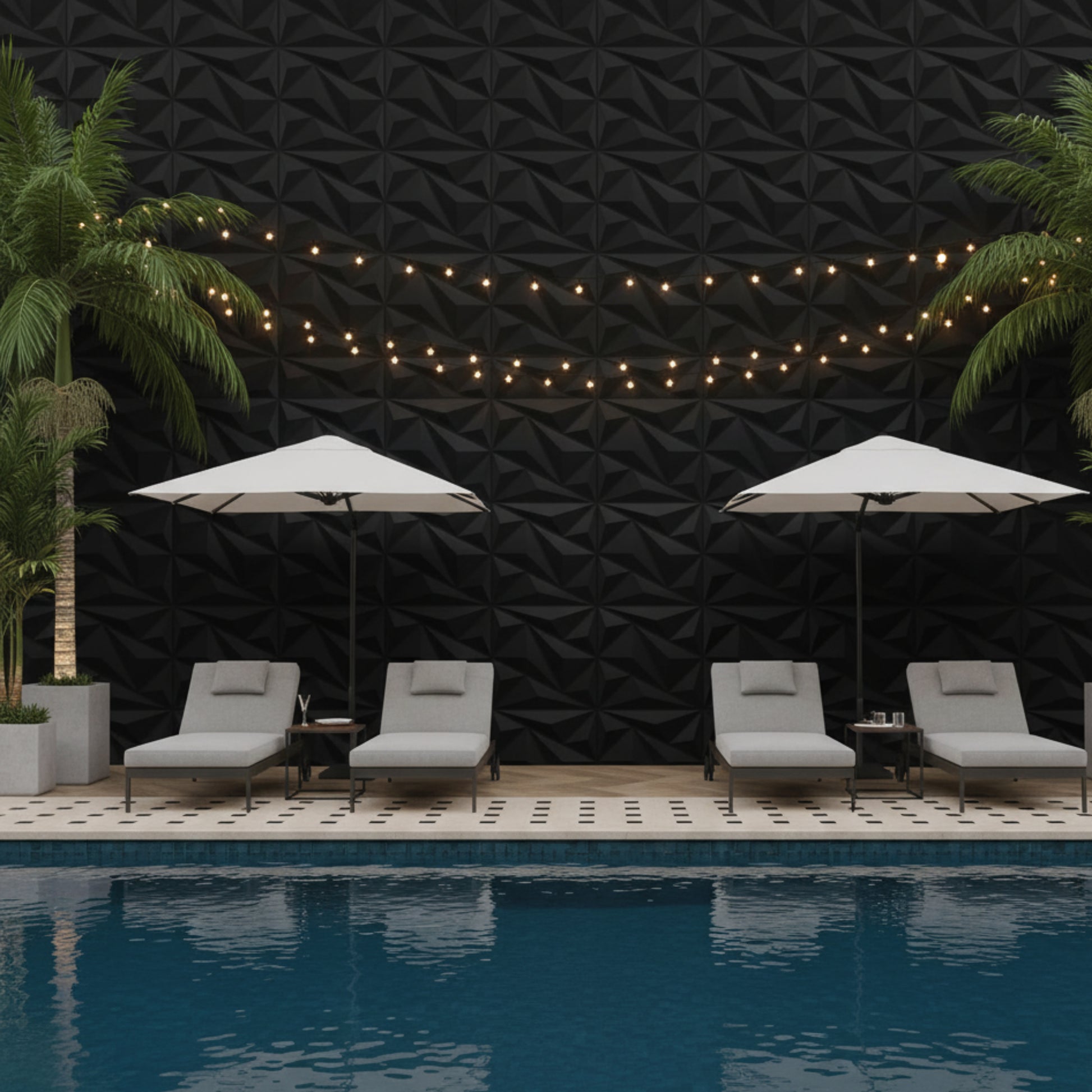 Matt Black 3D Wall Panels Alps Design-2