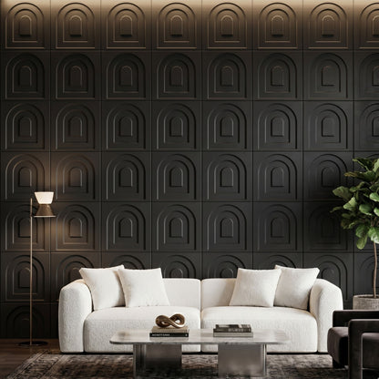 Matt Black Archi Design 3D Wall Panel-1