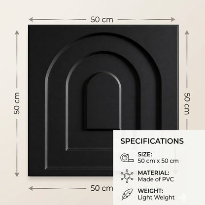 Matt Black Archi Design 3D Wall Panel-2