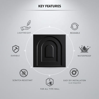 Matt Black Archi Design 3D Wall Panel-3