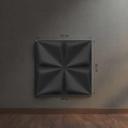Matt Black Bloom Design 3D Wall Panel View-2