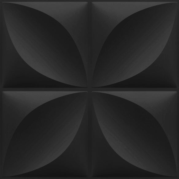 Matt Black Butterfly Design 3D Wall Panel Front View