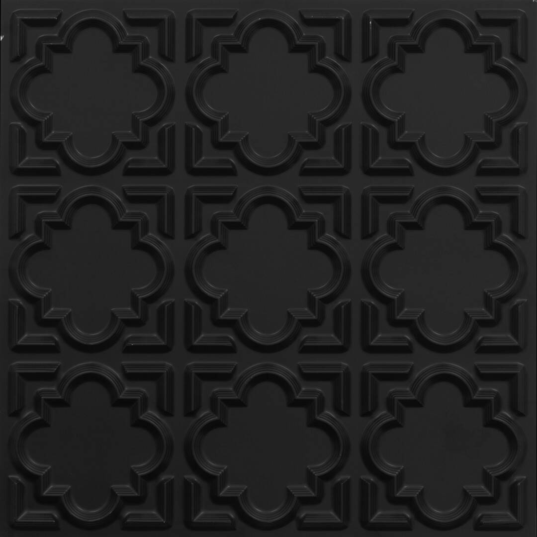Matt Black Color Quatrefoil Design 3D Ceiling Panel