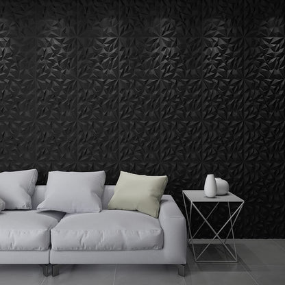 Matt Black Diamond Design 3D Wall Panel-2