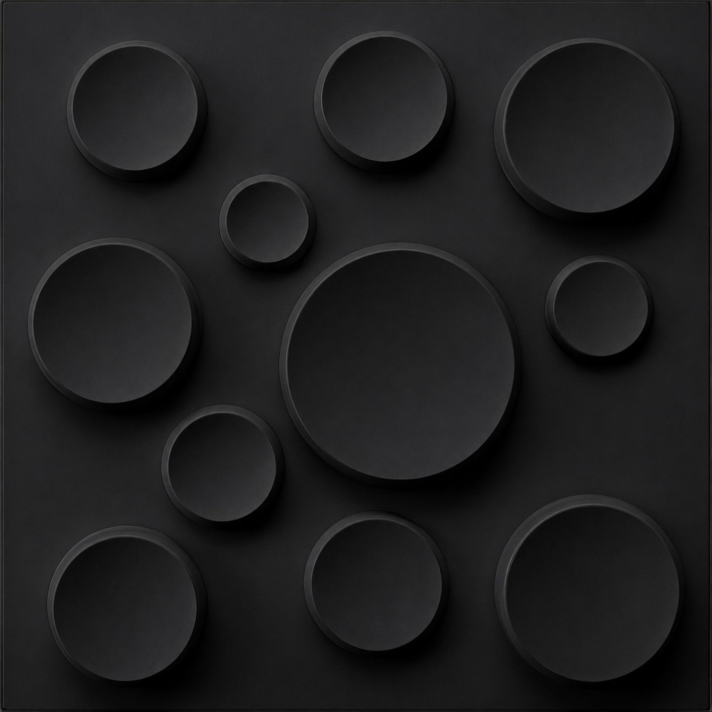 Matt Black Moon Design 3D Wall Panel