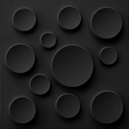 Matt Black Moon Design 3D Wall Panel