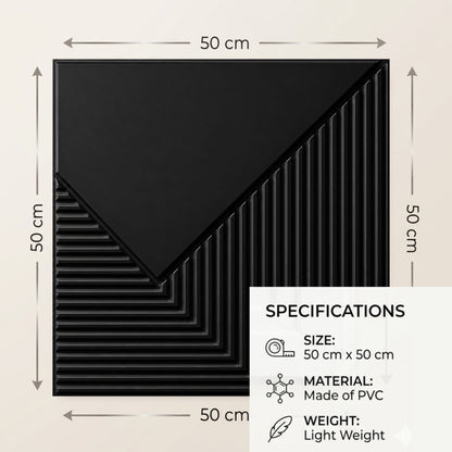 Matt Black Plaina Design 3D Wall Panel-2