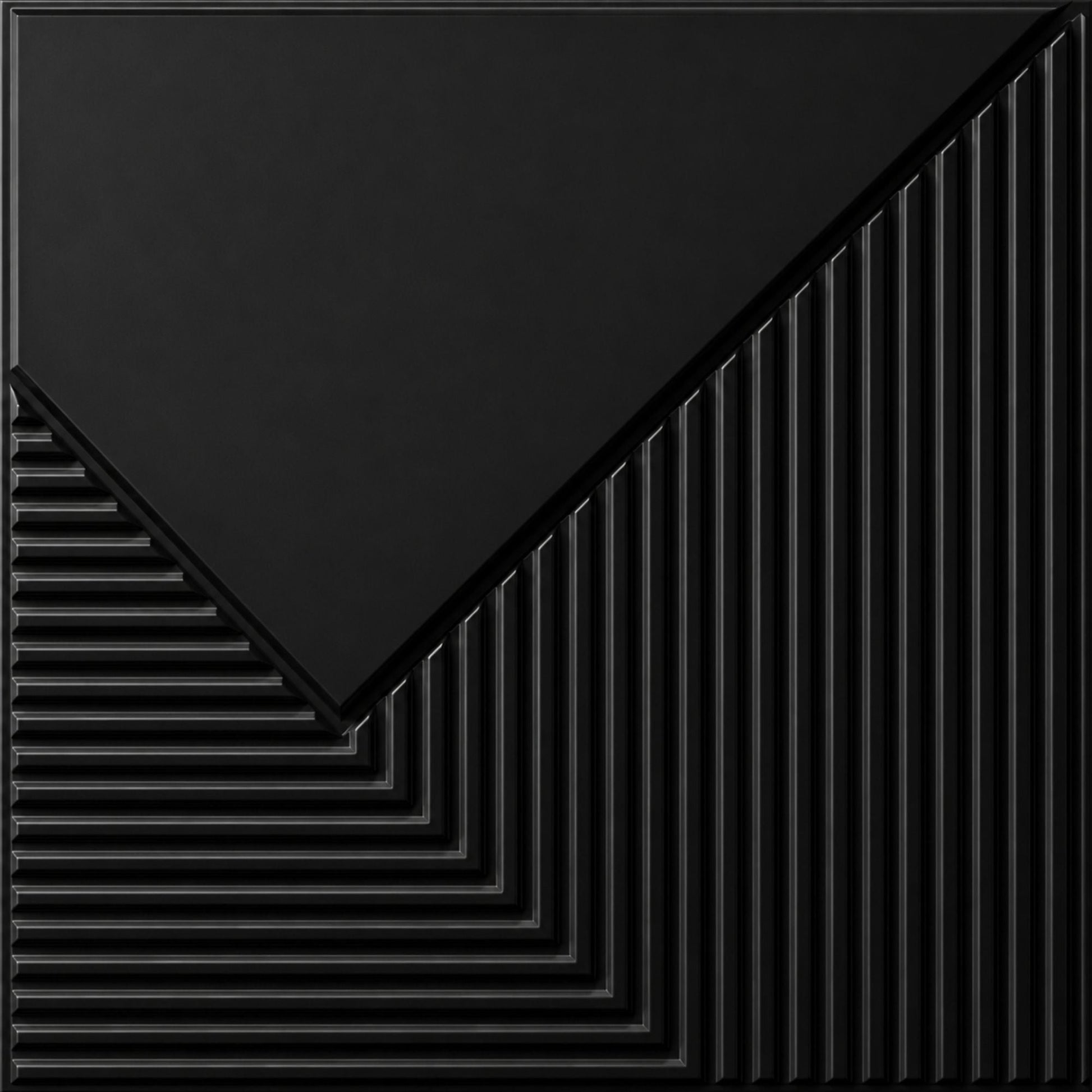 Matt Black Plaina Design 3D Wall Panel