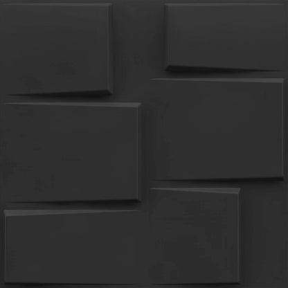 Matt Black Stream Design 3D Wall Panel