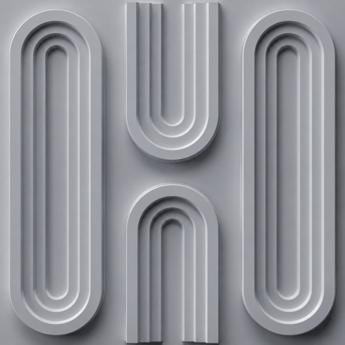Matt Gray Loops Design 3D Wall Panel
