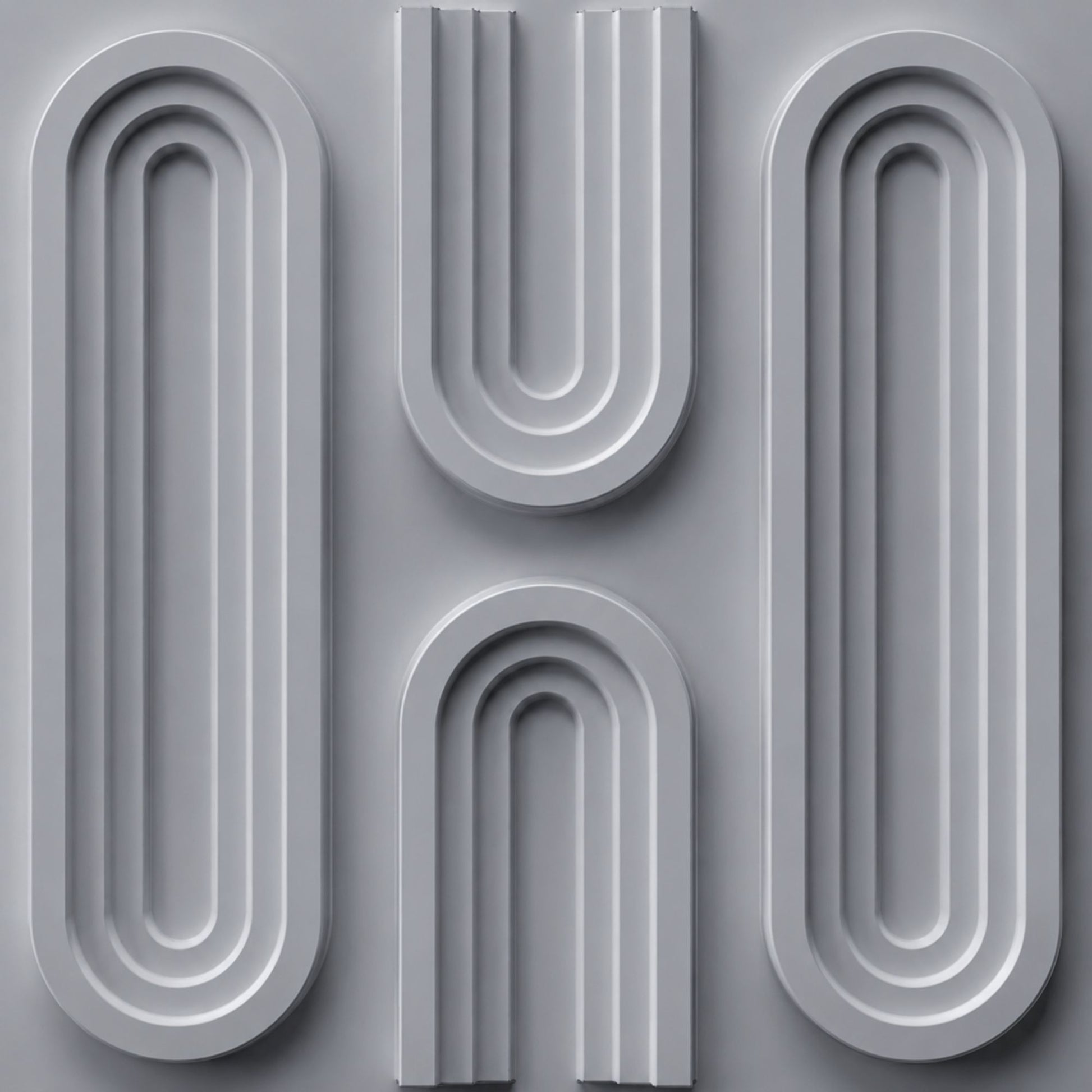 Matt Gray Loops Design 3D Wall Panel