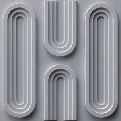 Matt Gray Loops Design 3D Wall Panel
