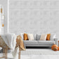 White Self Adhesive Wall Panels Abstract Design