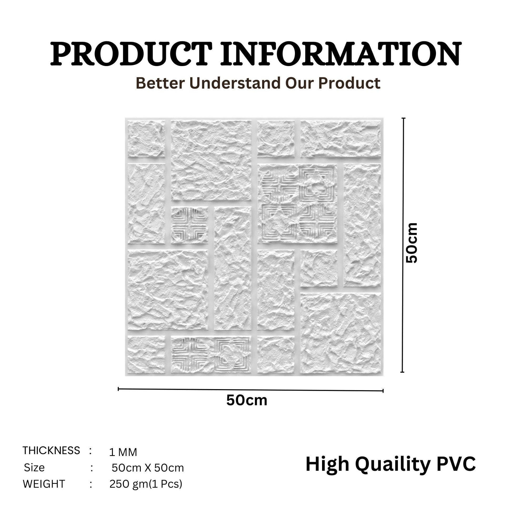White Self Adhesive Wall Panels Abstract Design