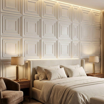 Matt White 3D Wall Panels Accent Design2