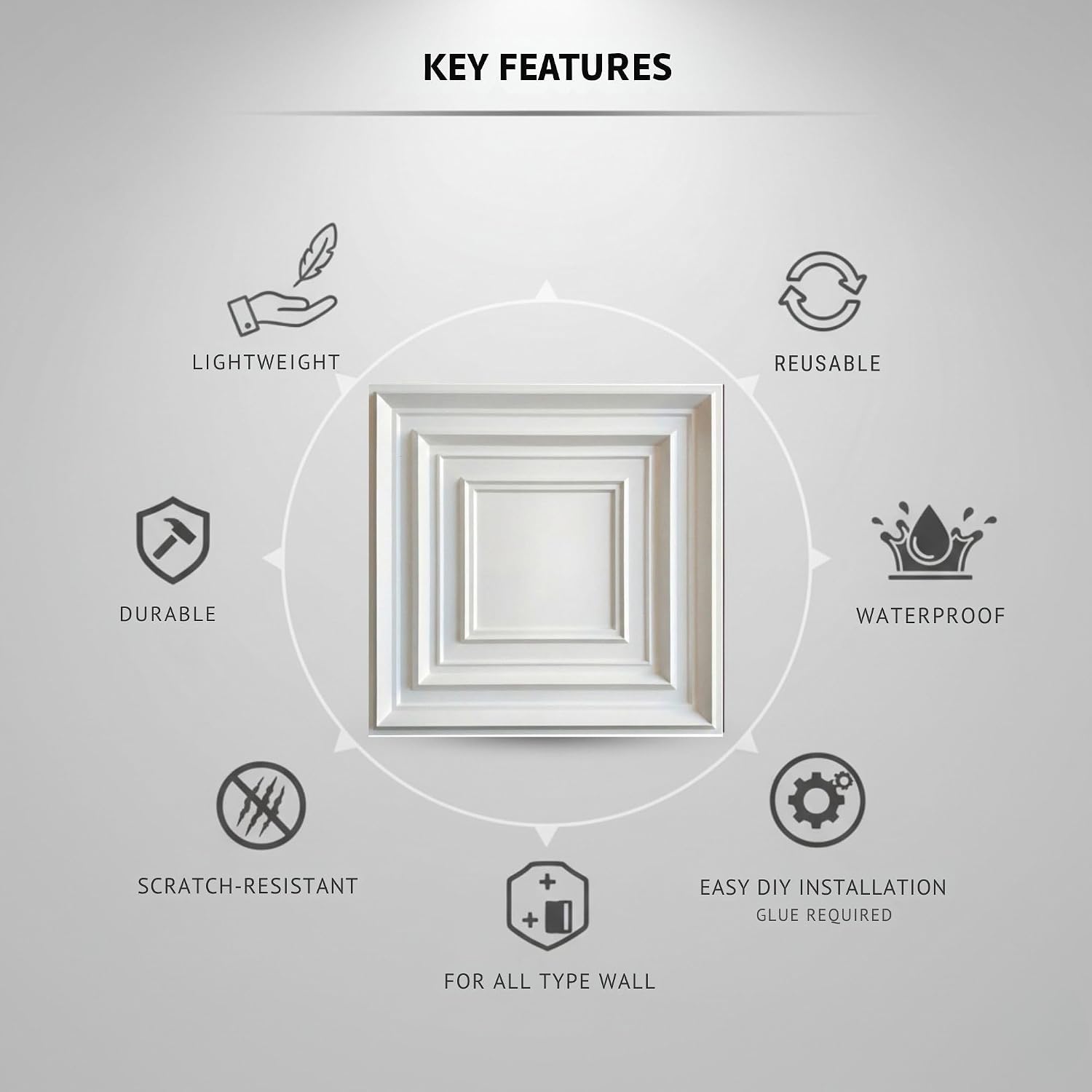 Matt White 3D Wall Panels Accent Design3
