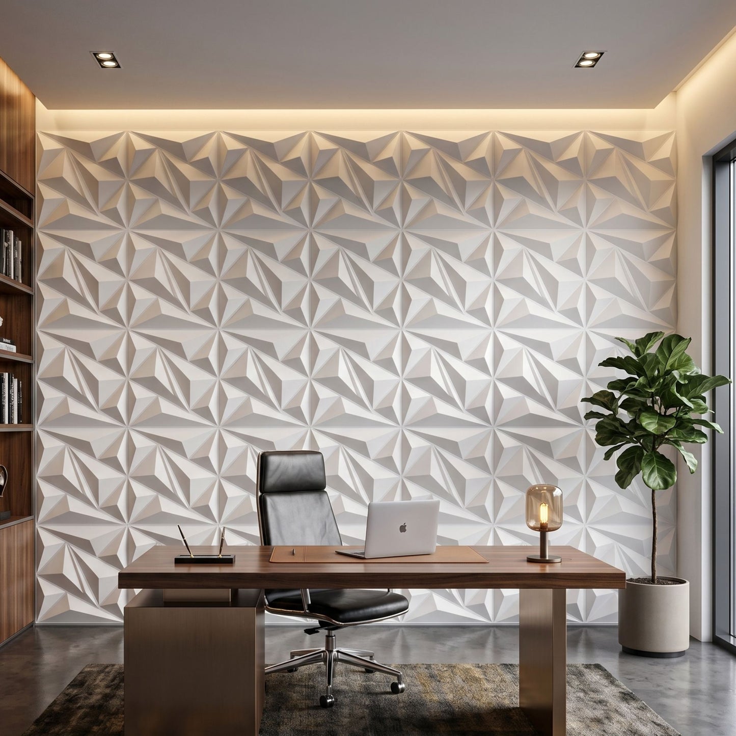 Matt White 3D Wall Panels Alps Design-1