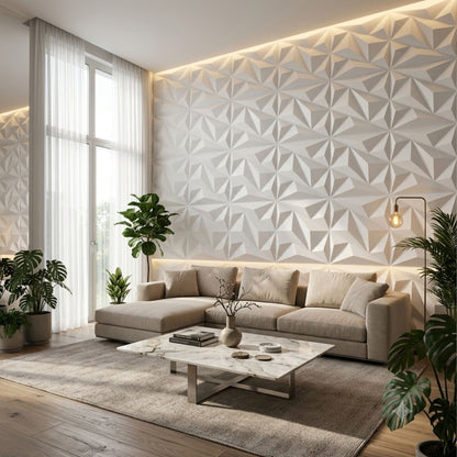 Matt White 3D Wall Panels Alps Design