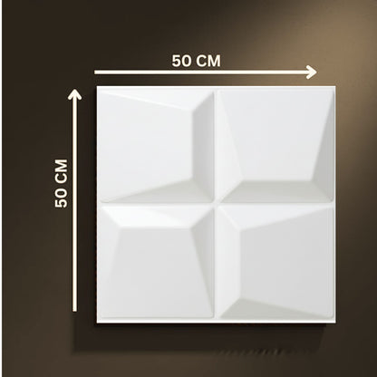 Matt White 3D Wall Panels Cube Design
-3