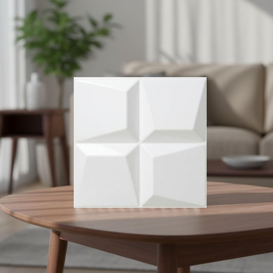 Matt White 3D Wall Panels Cube Design

