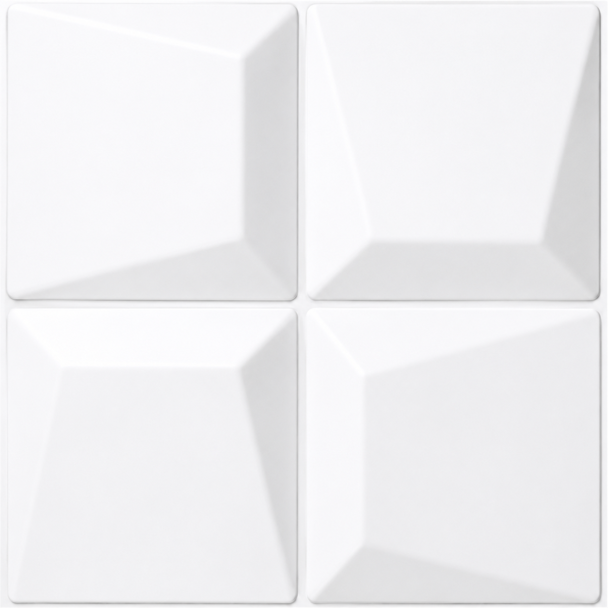 Matt White 3D Wall Panels Cube Design