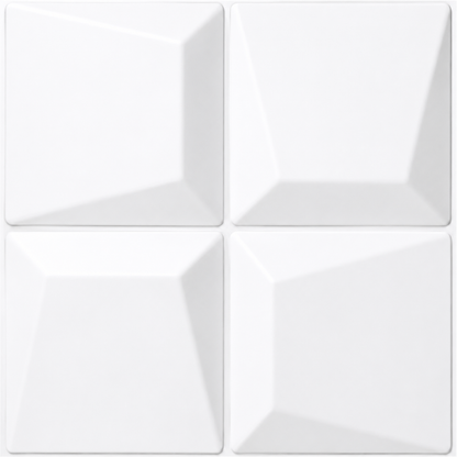 Matt White 3D Wall Panels Cube Design