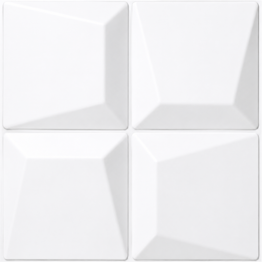 Matt White 3D Wall Panels Cube Design