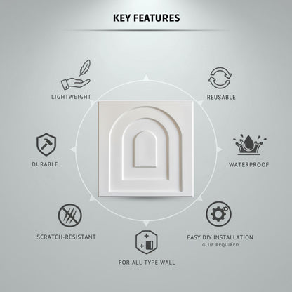 Matt White Archi Design 3D Wall Panel-2