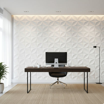 Matt White Butterfly Design 3D Wall Panel Front View