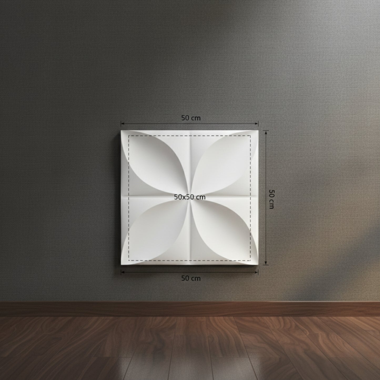 Matt White Butterfly Design 3D Wall Panel Front View