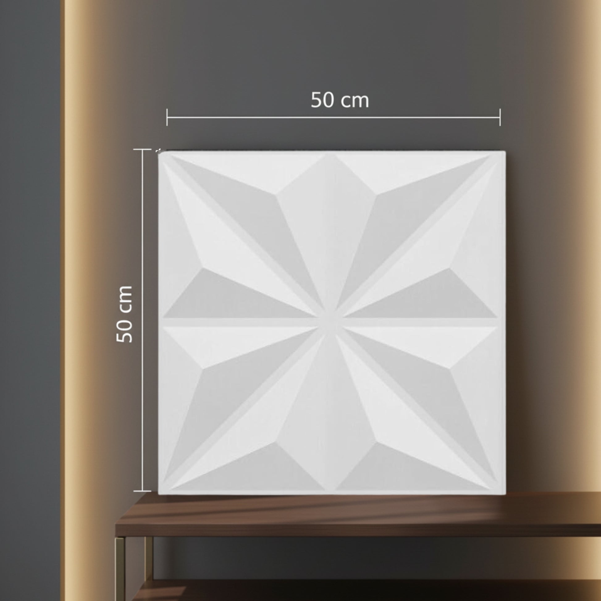Matt White Crystal Design 3D Wall Panel View-4
