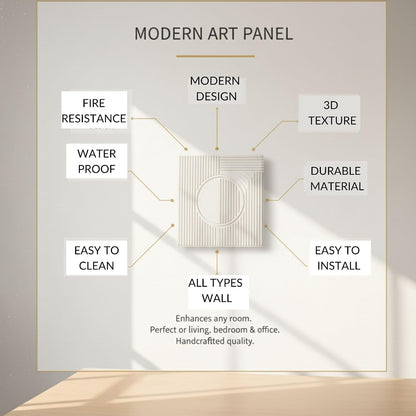 Matt White Fluted Circle Design 3D Wall Panel-2