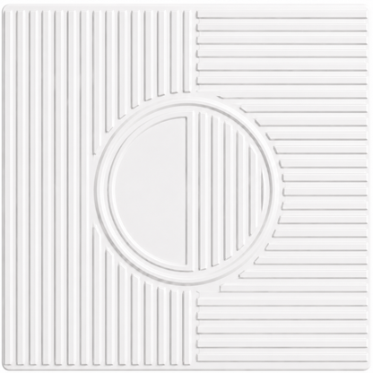 Matt White Fluted Circle Design 3D Wall Panel