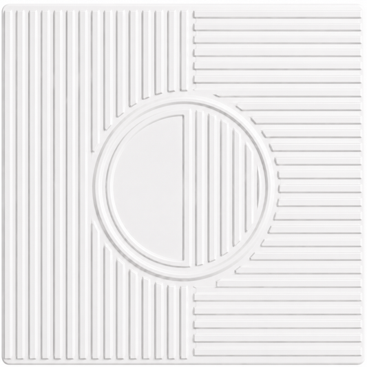 Matt White Fluted Circle Design 3D Wall Panel