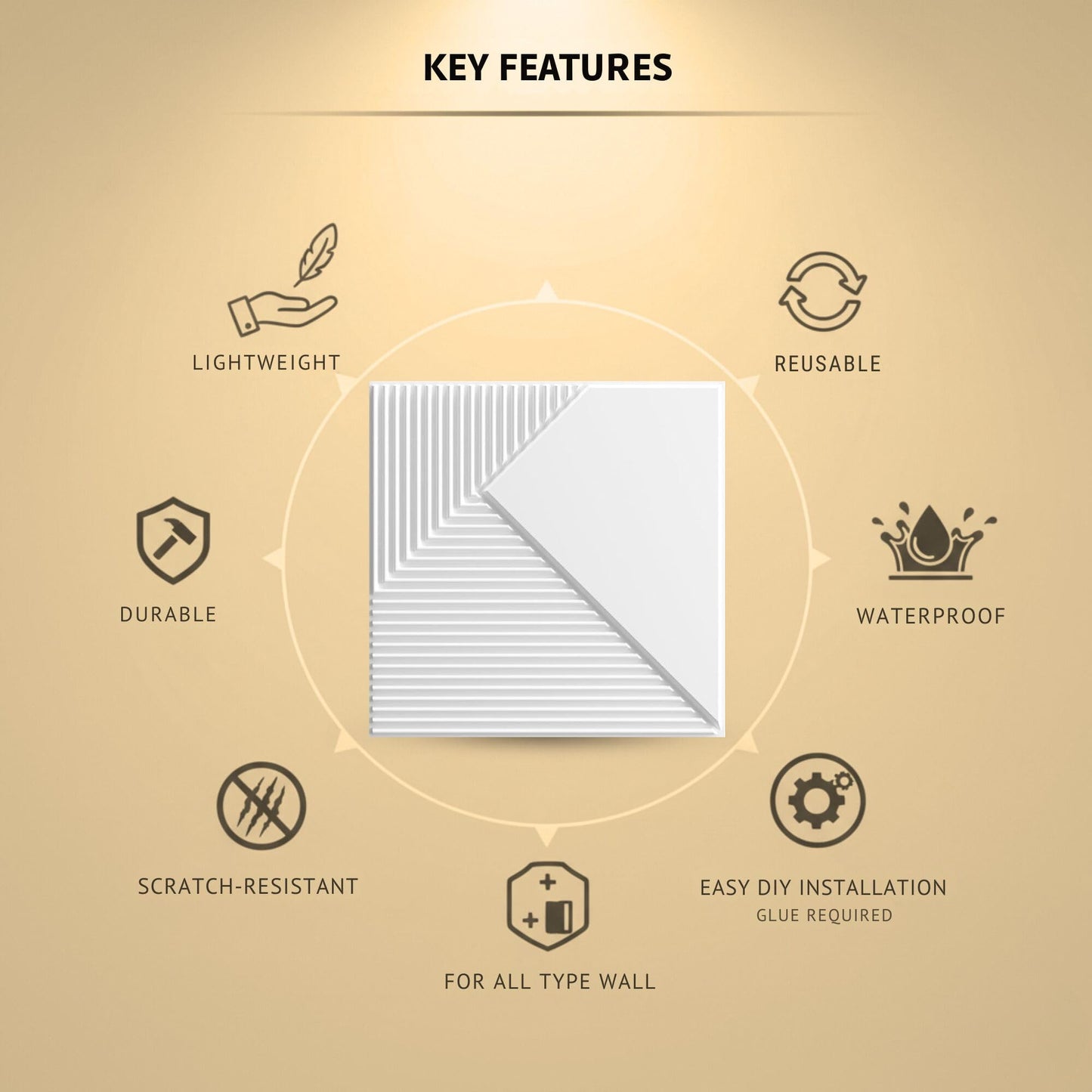 Matt White Fluted  Design 3d Wall Panel-2