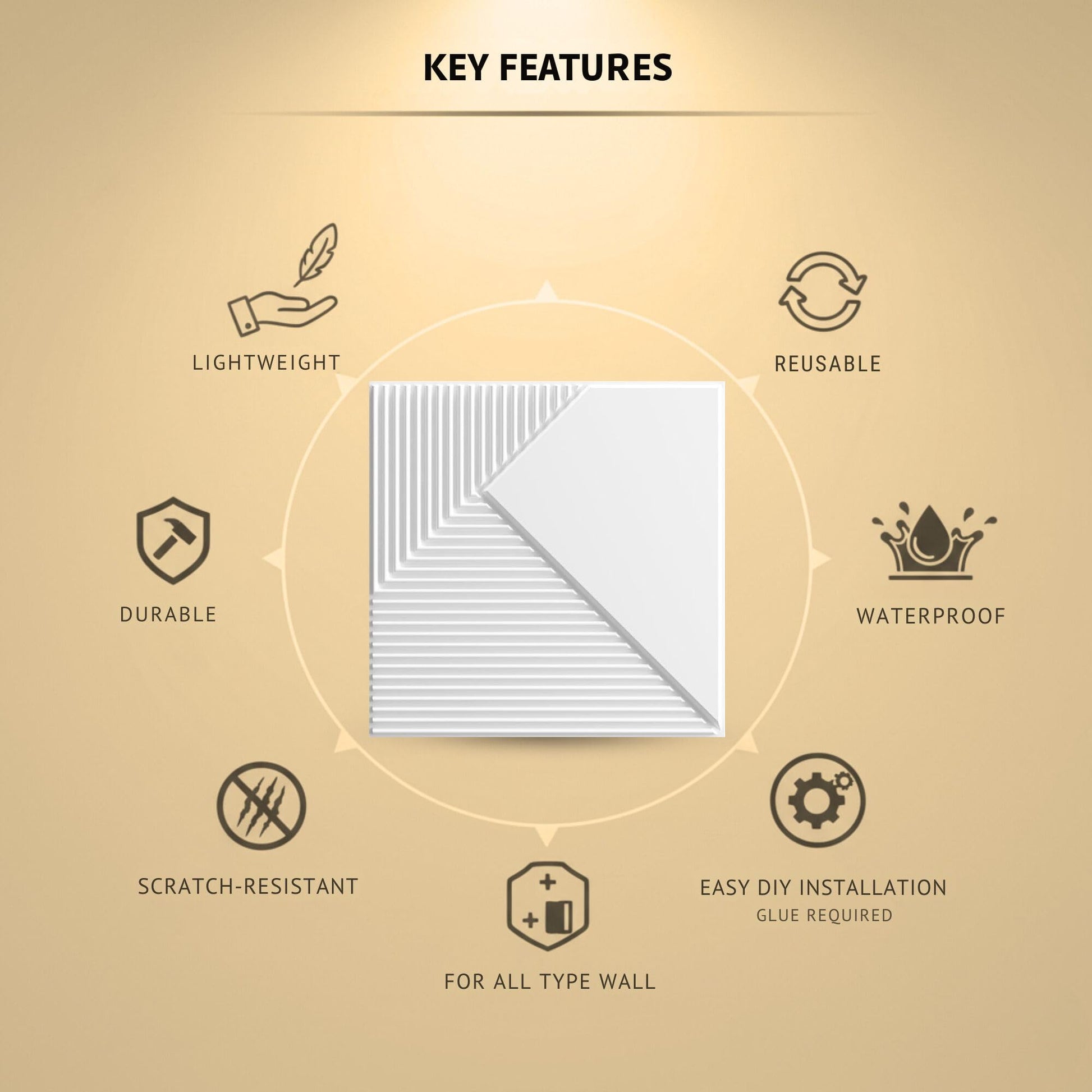 Matt White Fluted  Design 3d Wall Panel-2
