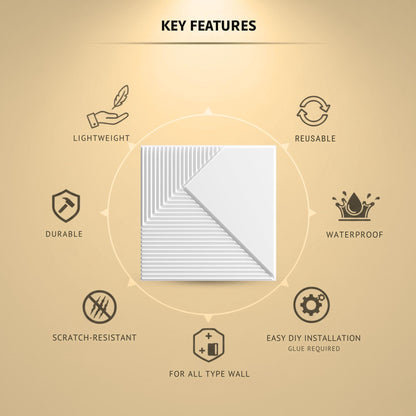 Matt White Fluted  Design 3d Wall Panel-2