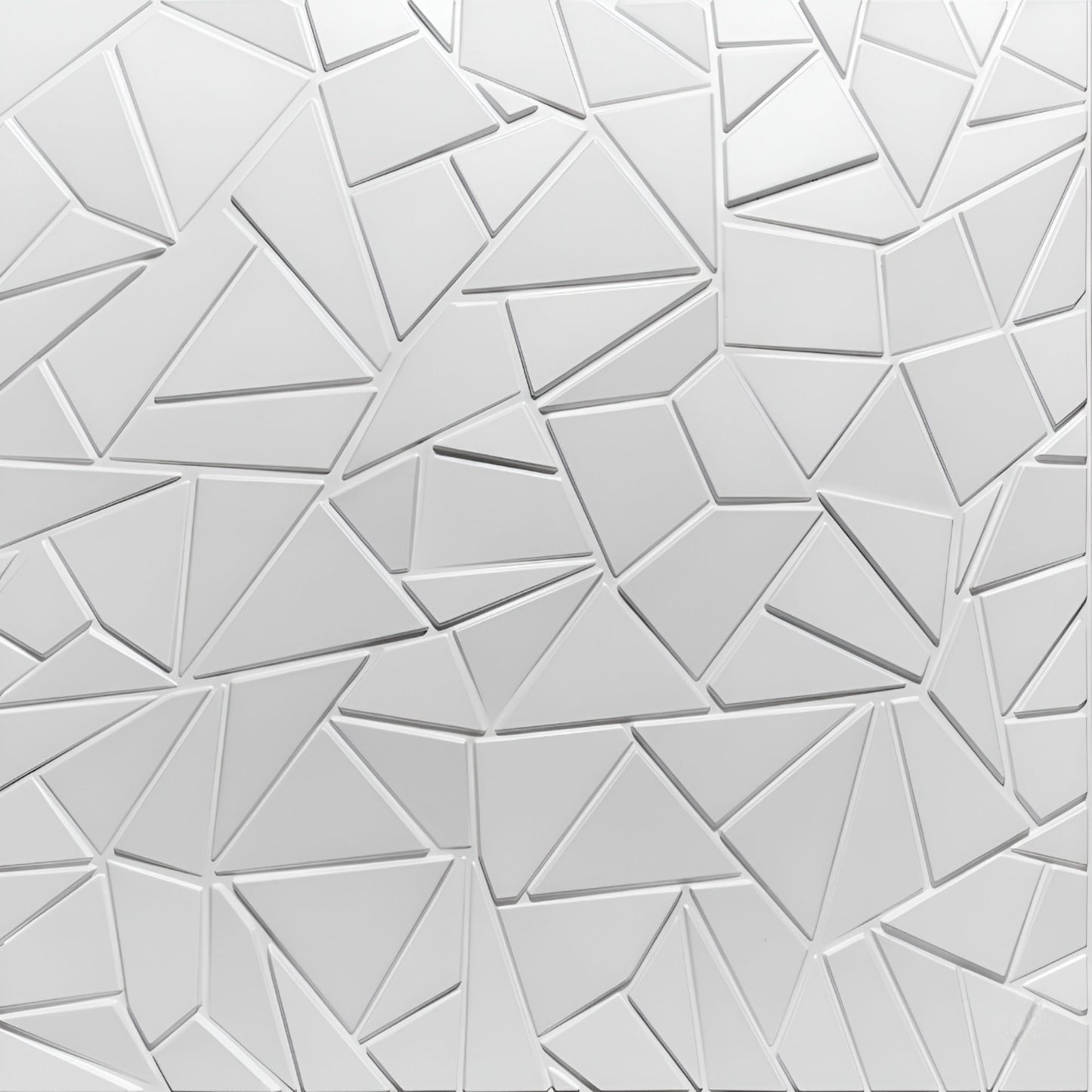 Matt White Geometric Design 3D Wall Panel