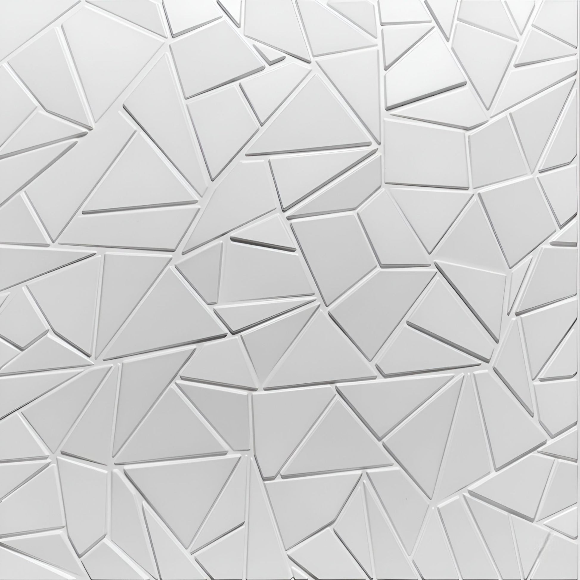 Matt White Geometric Design 3D Wall Panel