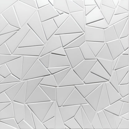 Matt White Geometric Design 3D Wall Panel