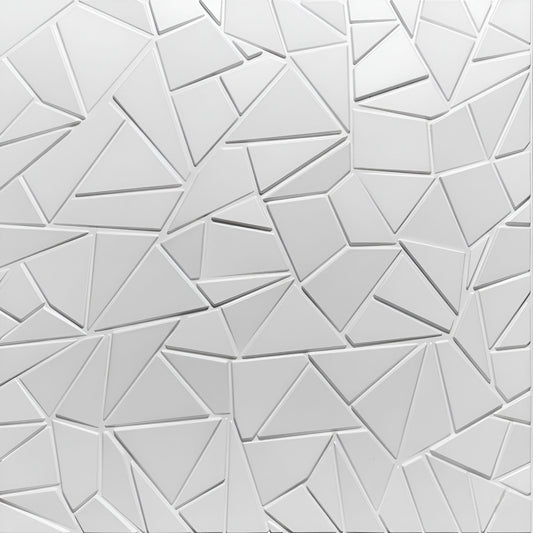 Matt White Geometric Design 3D Wall Panel