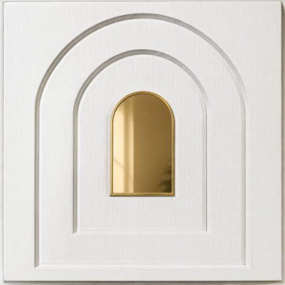 Matt White Gold Archi Design Acrylic 3D Wall Panel
