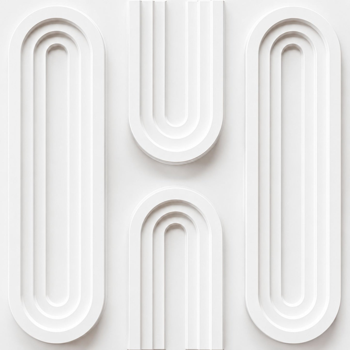 Matt White Loops Design 3D Wall Panel